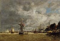 Boudin, Eugene - Anvers, Boats on the Ecaut